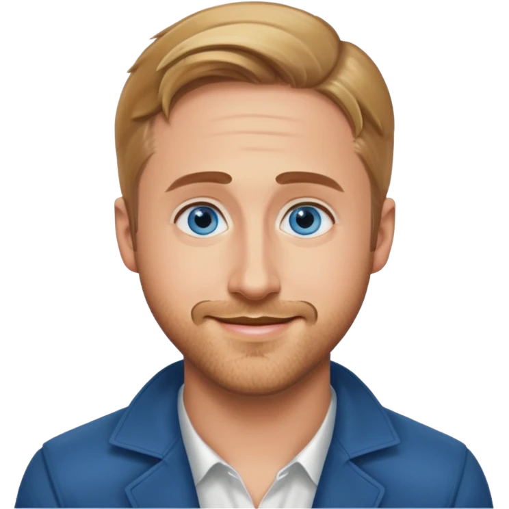 Ryan Gosling with blue eyes emoji