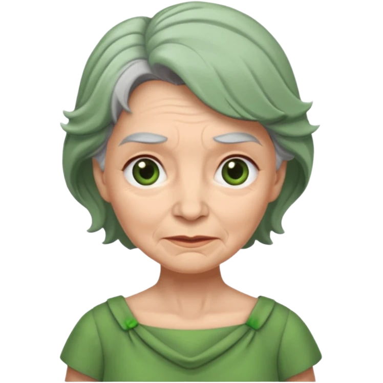 green dress old character. emoji