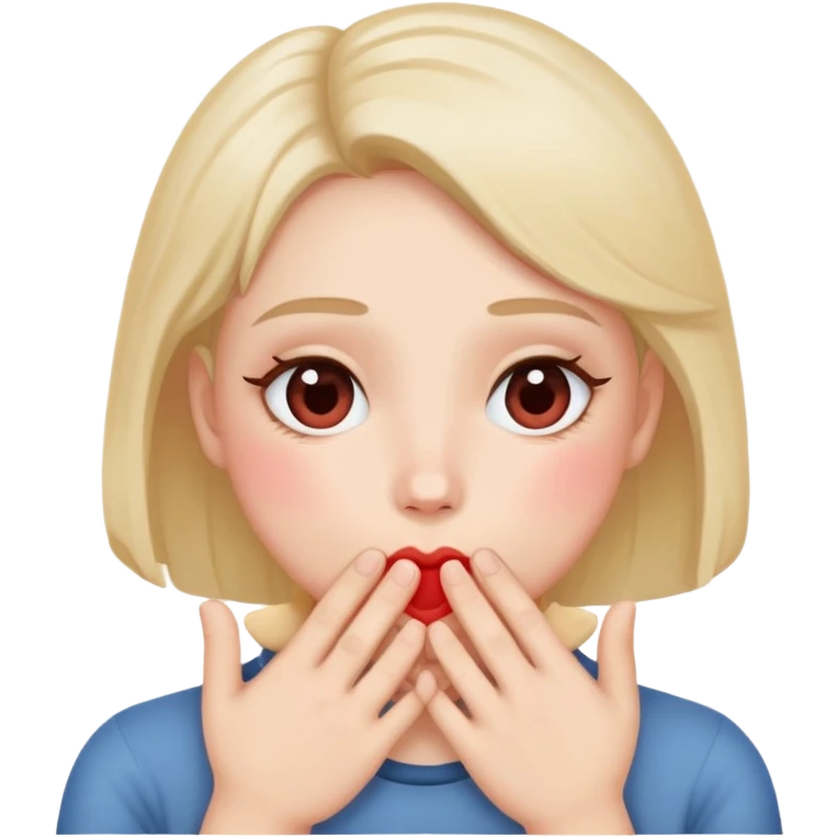 Cœur dans les yeux + main devant la bouche et joue qui rougissent  emoji