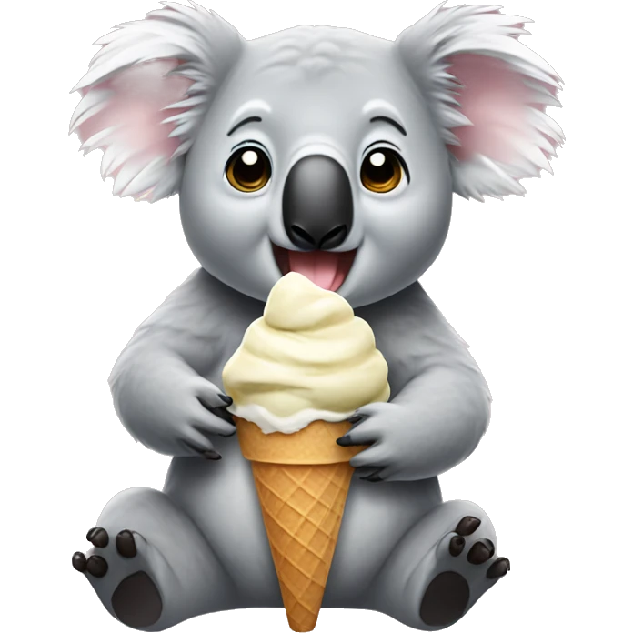 Koala eating ice cream emoji