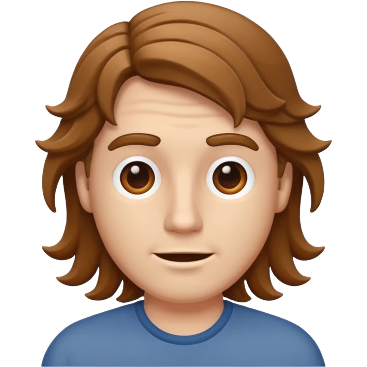White guy with brown waves emoji