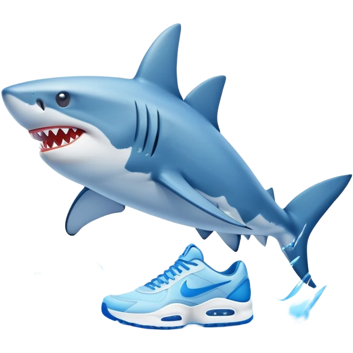 Hazme un tiburón con zapatos nike azules celestes emoji