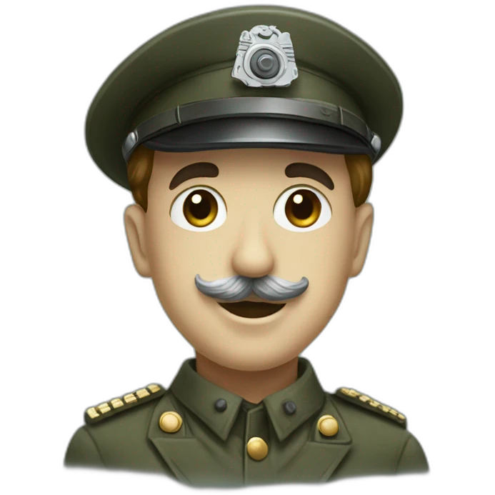 Charlie chaplin in army gears emoji