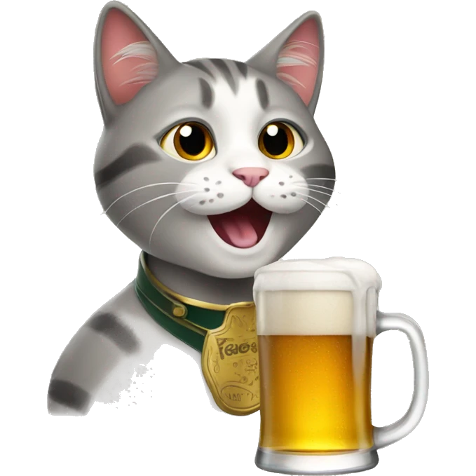 CAT drinking Beer  emoji