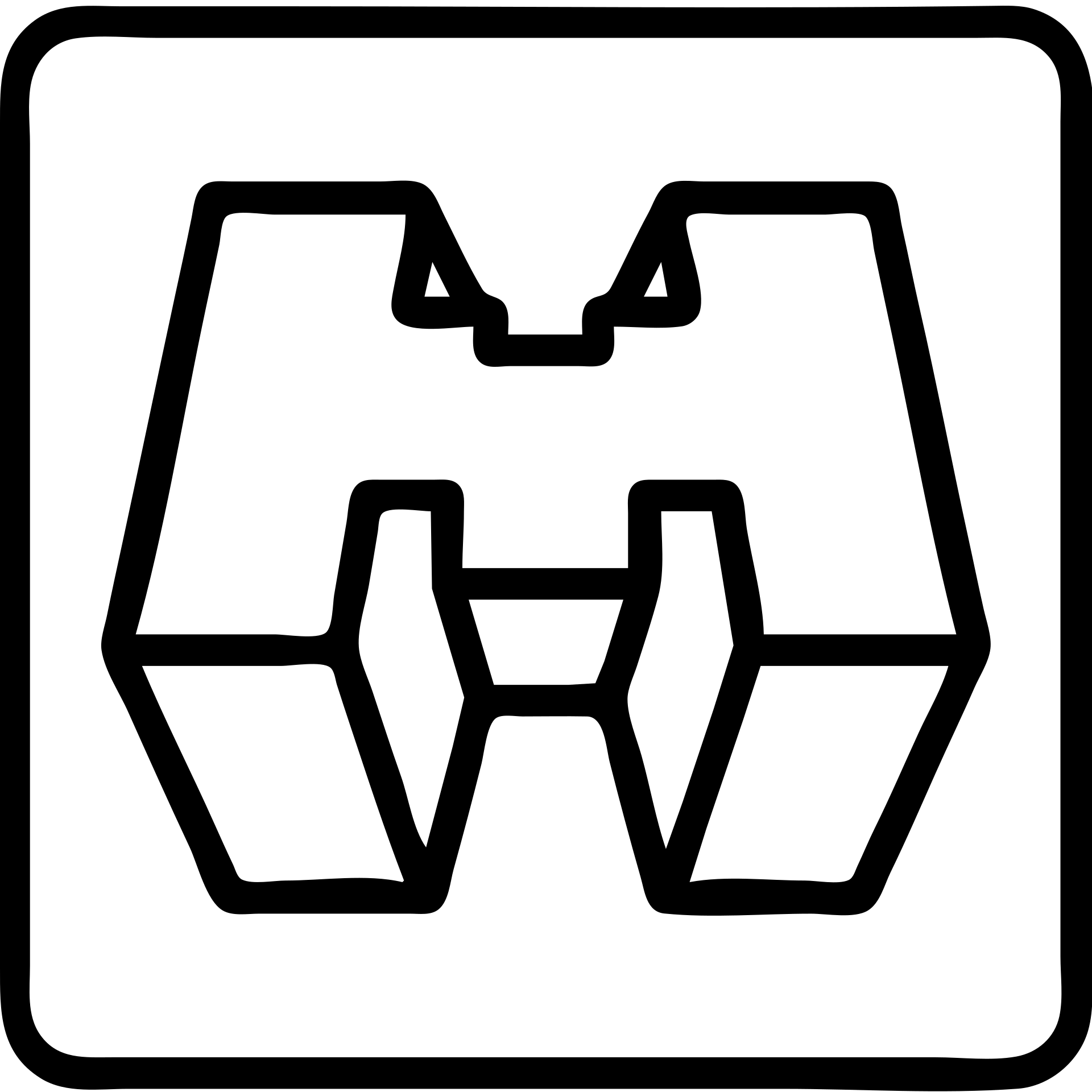 Minecraft logo inspired icon, outlined style, no fill emoji