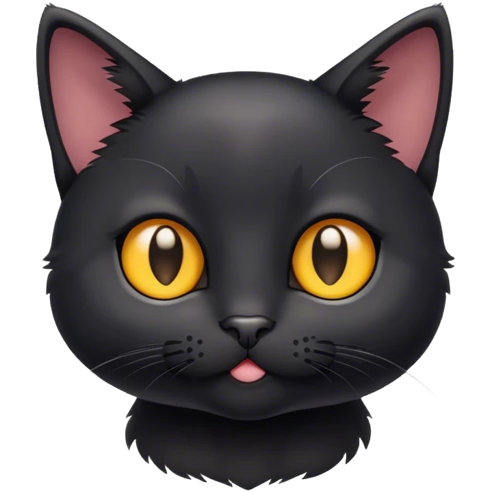 Black kitten with pop emoji