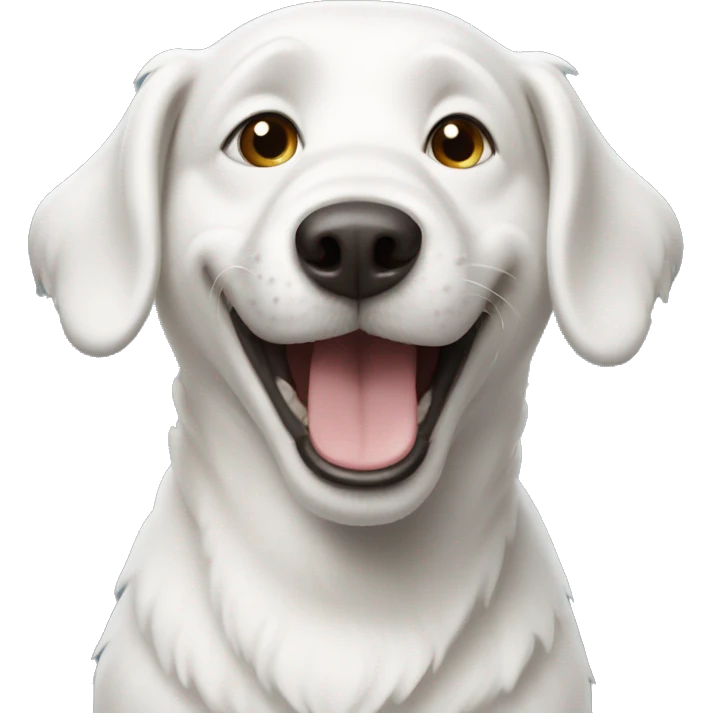 smiling white dog  emoji