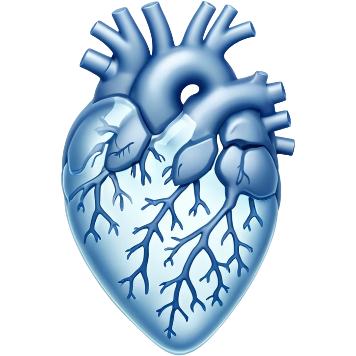 Anatomical heart fully composed of ice.  emoji