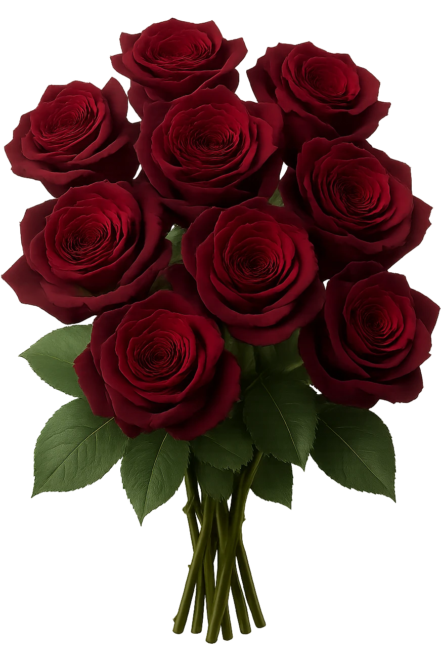 bouquet of burgundy roses , remove background emoji