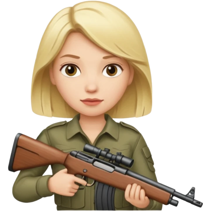 Tüfek tutan kadın sarşın emoji