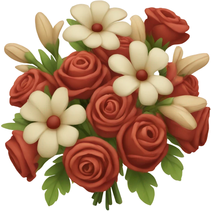 valentine flower bouquet beige red emoji
