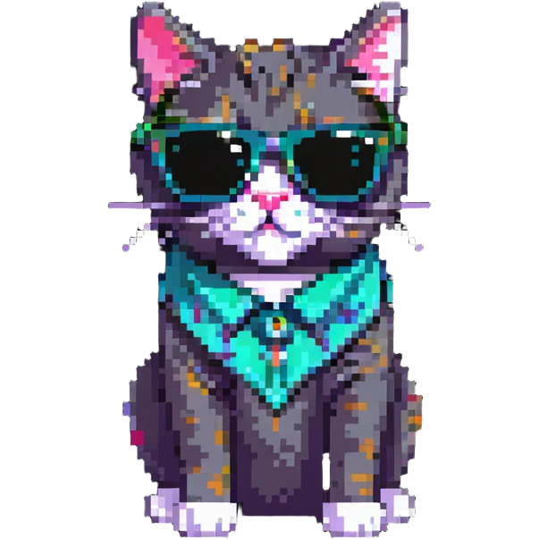cool cat with sunglasses playful expression emoji