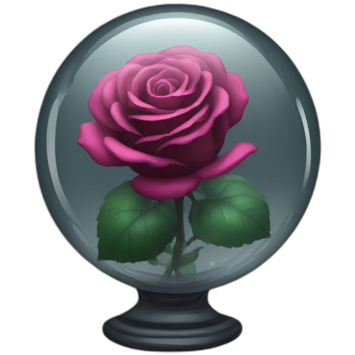 Black rose in a glass sphere  emoji