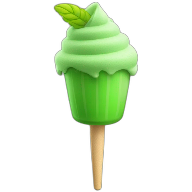 green frozen juice ice cream on a stick 3d emoji