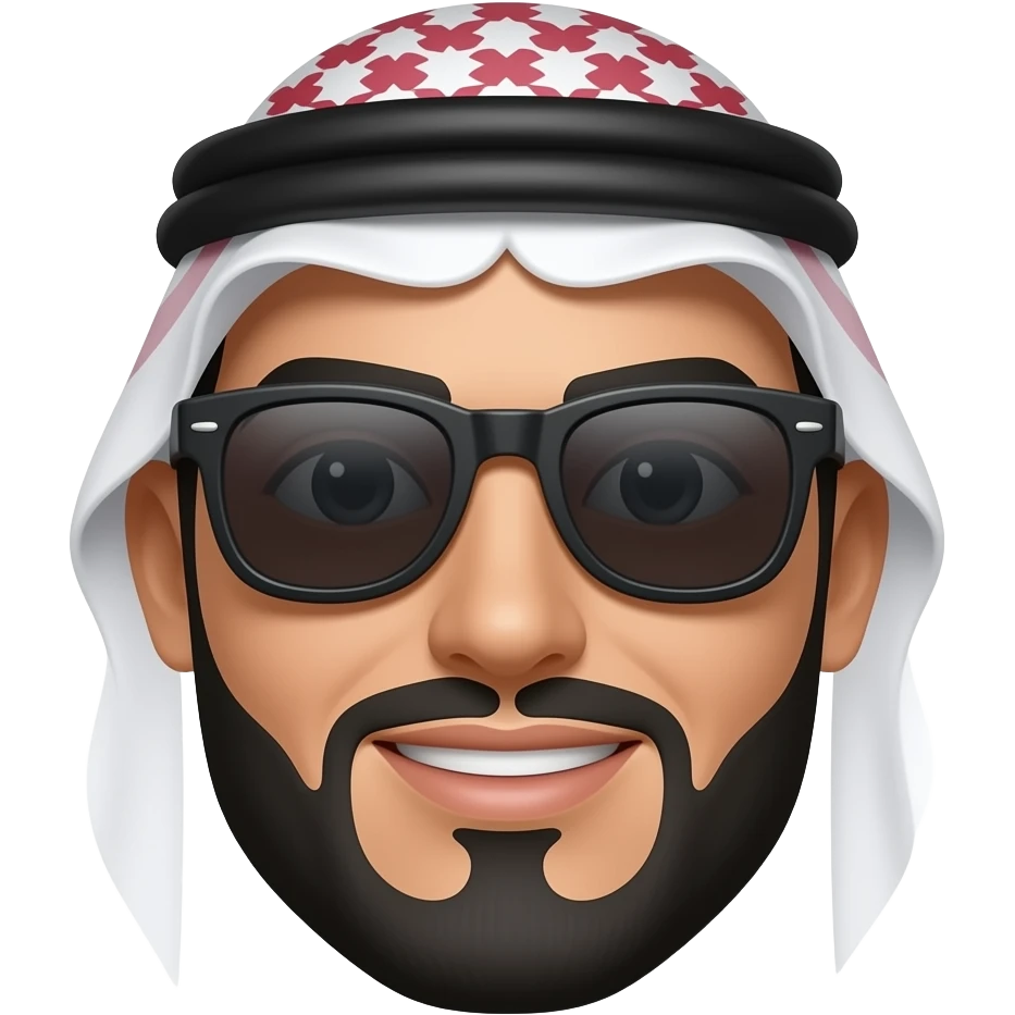 Árabe rostro con lentes de sol emoji