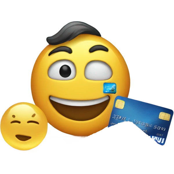 Happy emoji with a pile of salt and a credit card emoji
