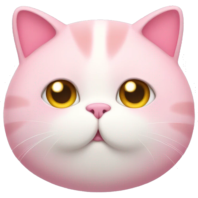 Pink fat cute cat emoji