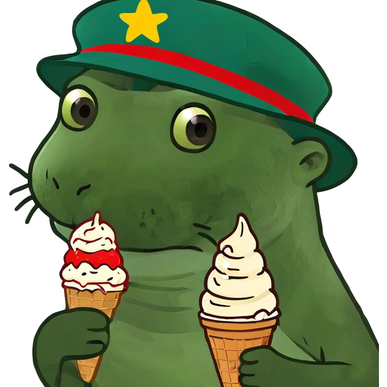Otter eating ice cream emoji