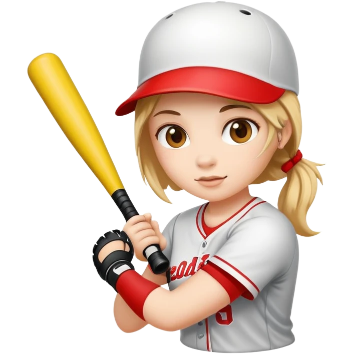 Cute girls playing softball emoji