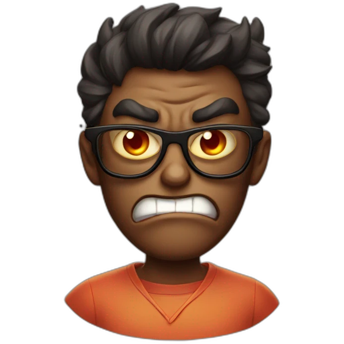 Angry devil in glasses emoji