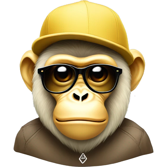 light yellow gorilla tag monkey with beanie  hat and triangle sunglasses emoji