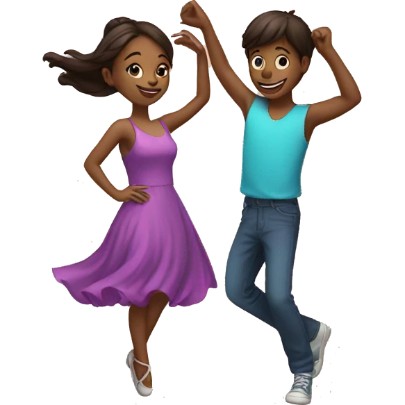 dancing girl and boy at party emoji