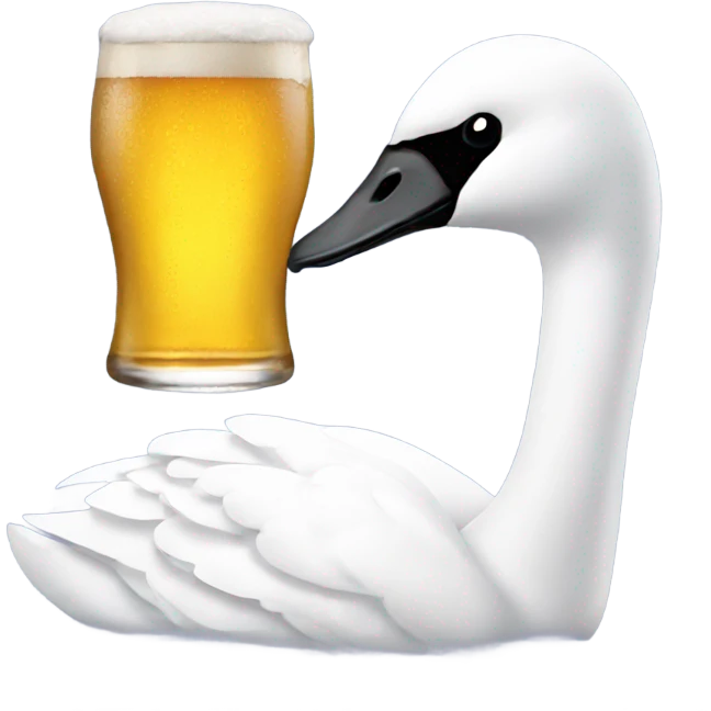 swan drinking beer emoji