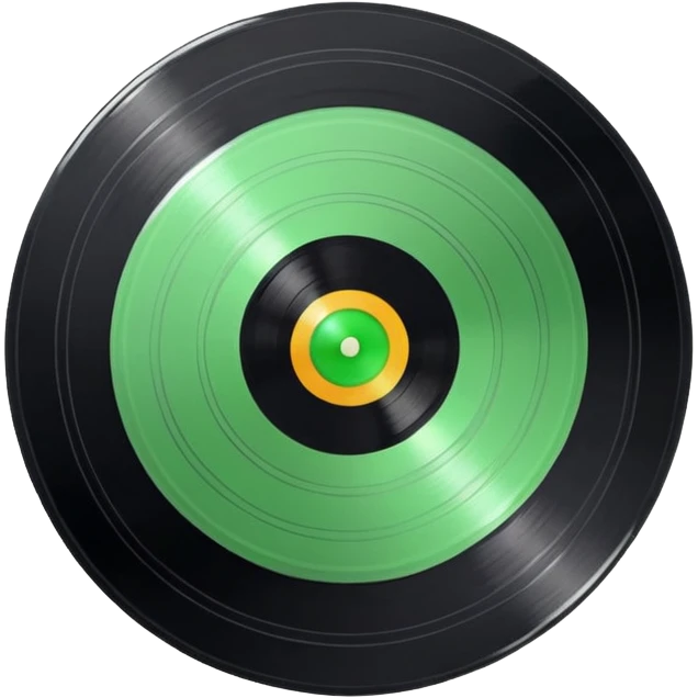 Vinyl record with green point inside emoji