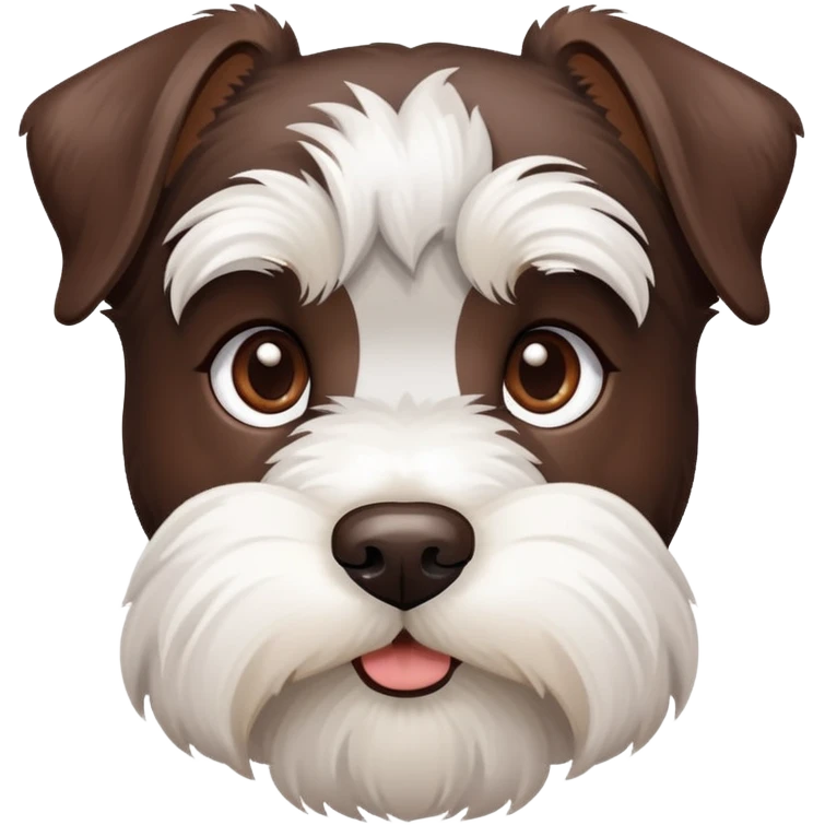 Chocolate and white schnauzer emoji