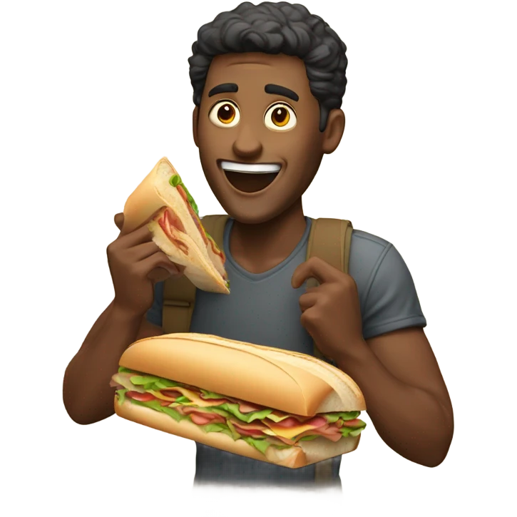 Guy eating habit her emoji