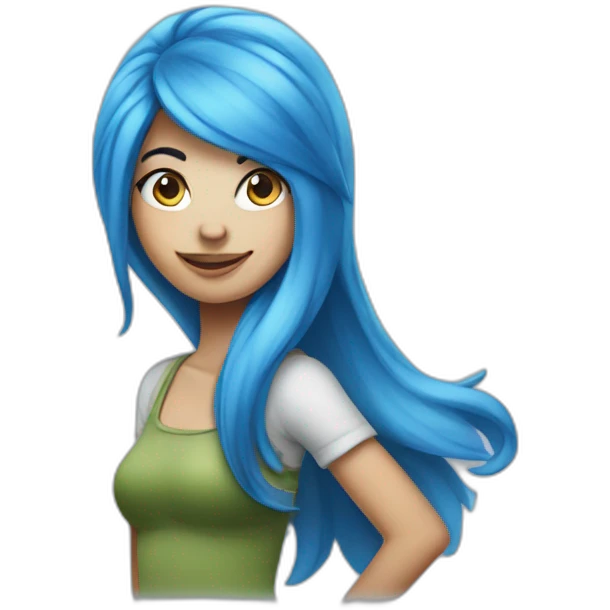 Female Smurf with blue hair emoji