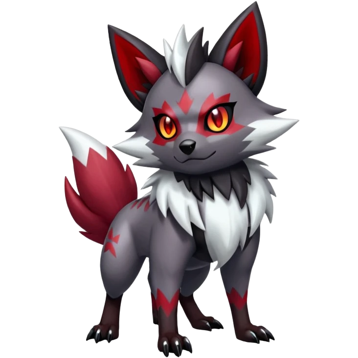 Shiny Dark Zigzagoon-Zorua-Zangoose-Hybrid (Full body) emoji