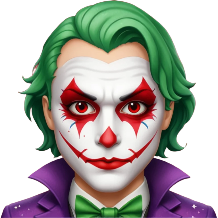 Glitter RED and White Joker Gangster  emoji