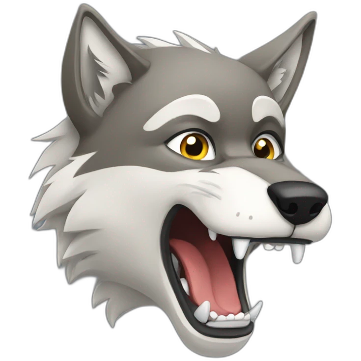 female wolf growling emoji