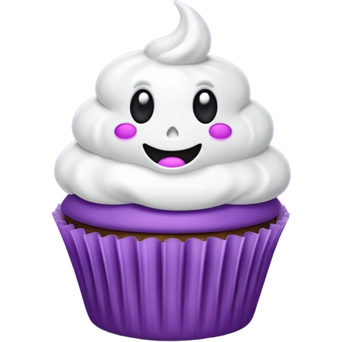 cupcake fantasma roxo e branco emoji