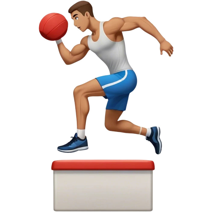 man jump onto plyo-box side-view emoji