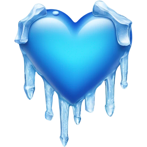 Blue heart with icicles emoji