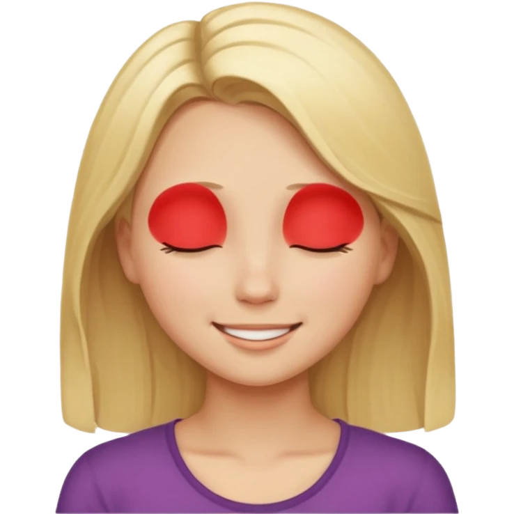 Happy blonde girl with eyes closed emoji