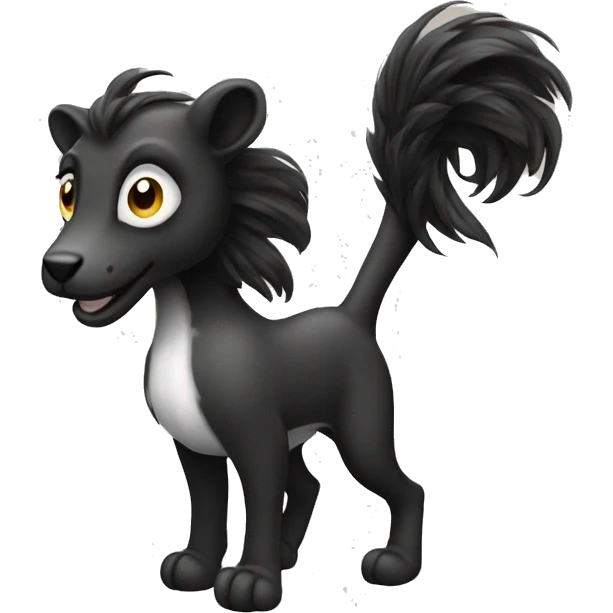 black pegazo with a long tail emoji