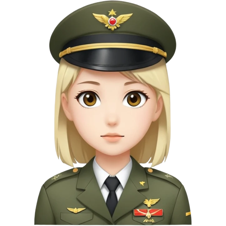 anime girl in military uniform emoji