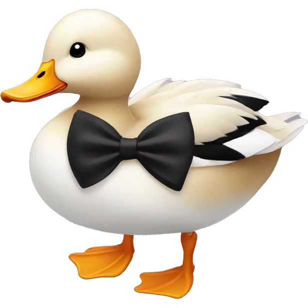 Duck with black bow emoji