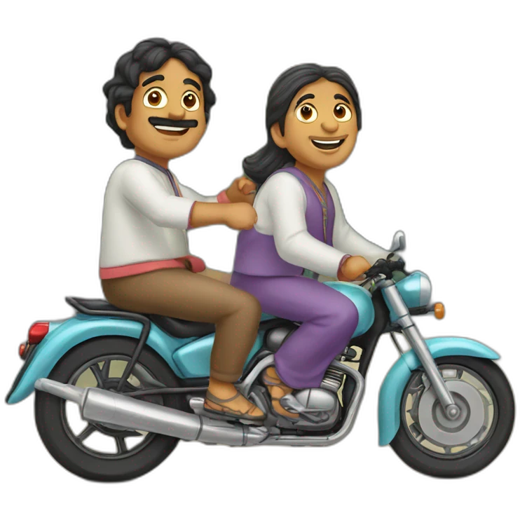 jethalal and babitaji on a bike emoji