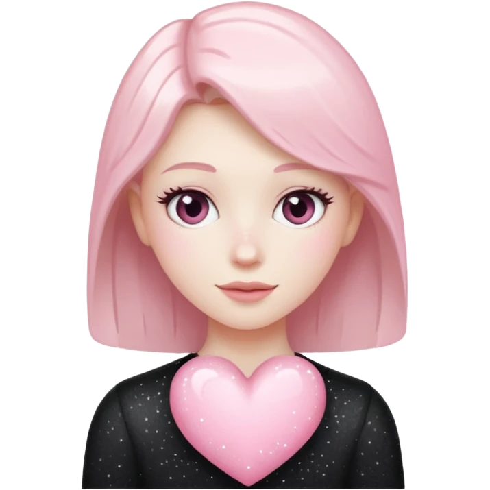 Pale pink heart with sparkles on the arm emoji