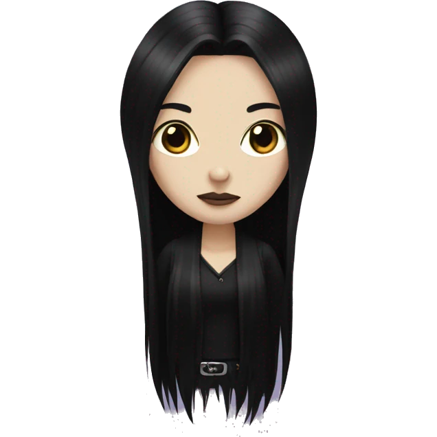 goth girl with long black hair emoji