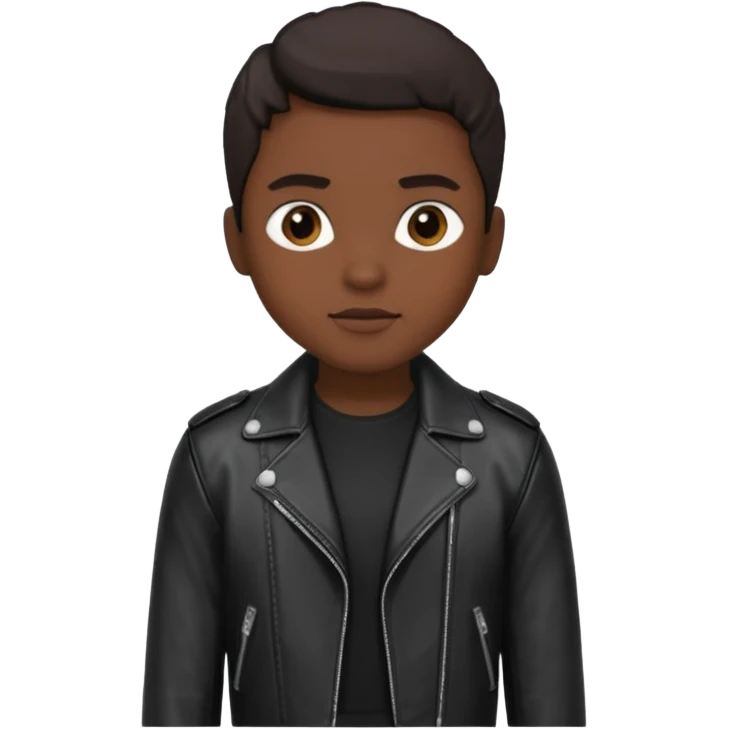 Black leather jacket with black shirt  emoji