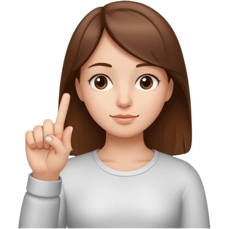 girl naked making a hand gesture showing that something is small: thumb and middle finger close together, other fingers closed emoji