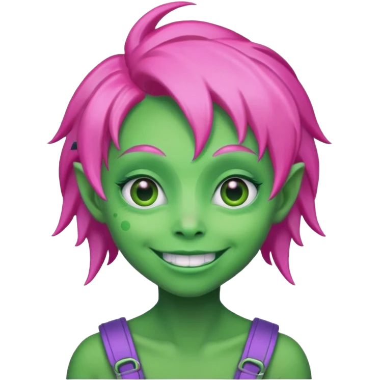 pink haired alien emoji