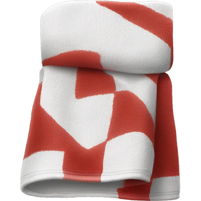 Red and white plaided folded towel emoji
