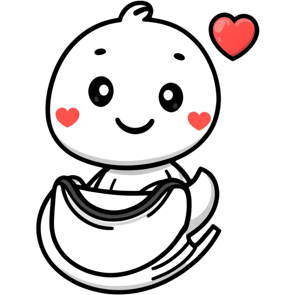 cartoon sticker of a heart with a smiling face emoji