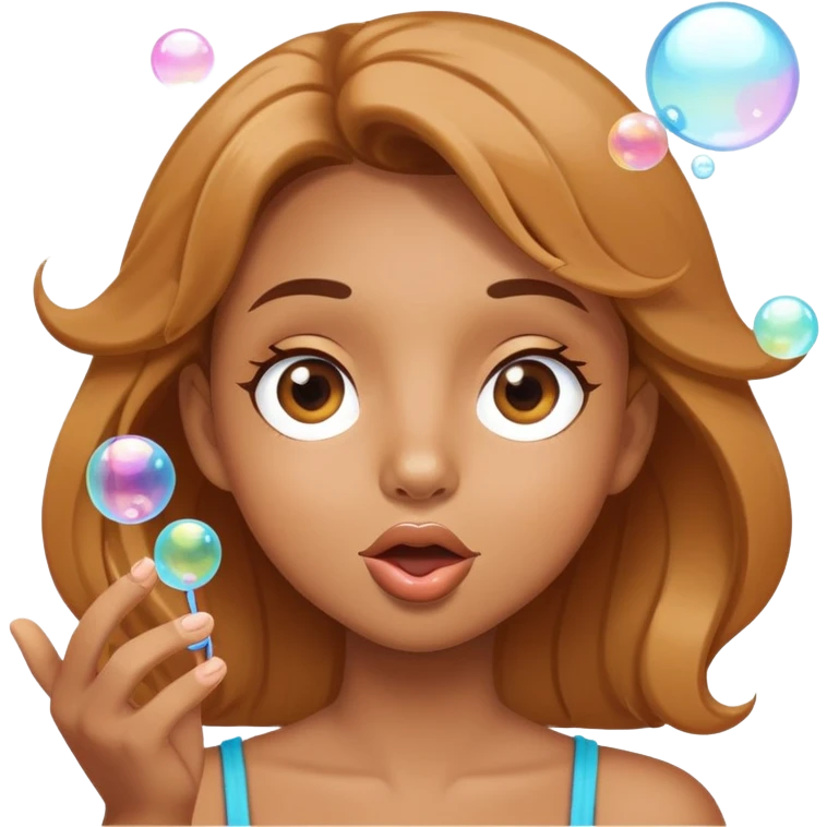 face blowing bubbles, playful expression emoji